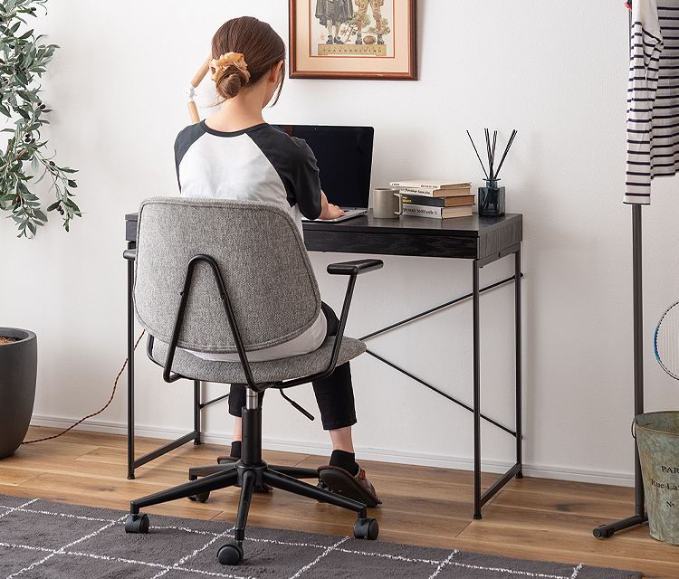 デスク オーク 北欧 机 引き出し PC パソコンデスク デスク 幅100cm 奥行45cm 引き出し付き スリム 木製