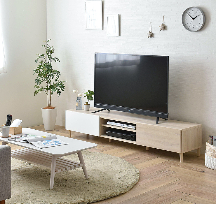 テレビ台 幅180cm テレビボード ローボード 収納付き 引き出し 可動棚