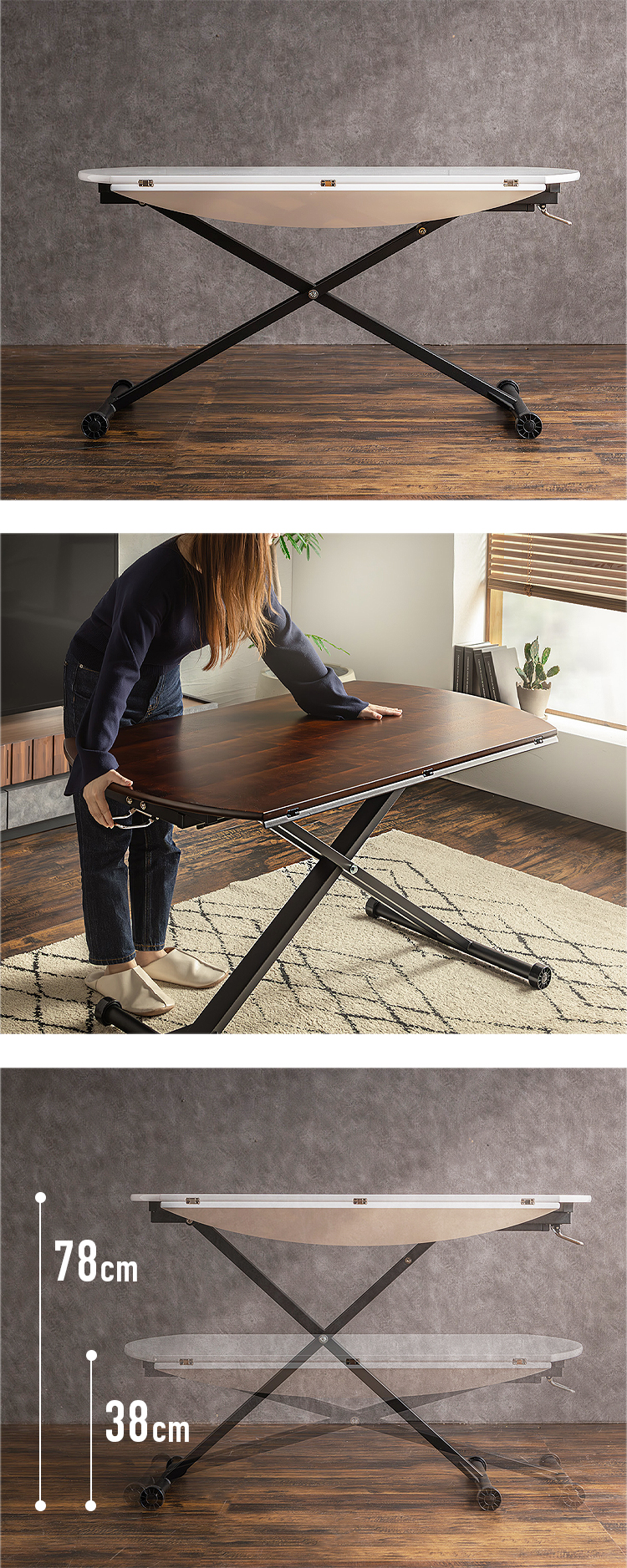 ダイニングテーブル 昇降 折り畳み 90cm 傷なし Amazon｜[dhiuebc] 昇降式テーブル 折りたたみ 高さ調節