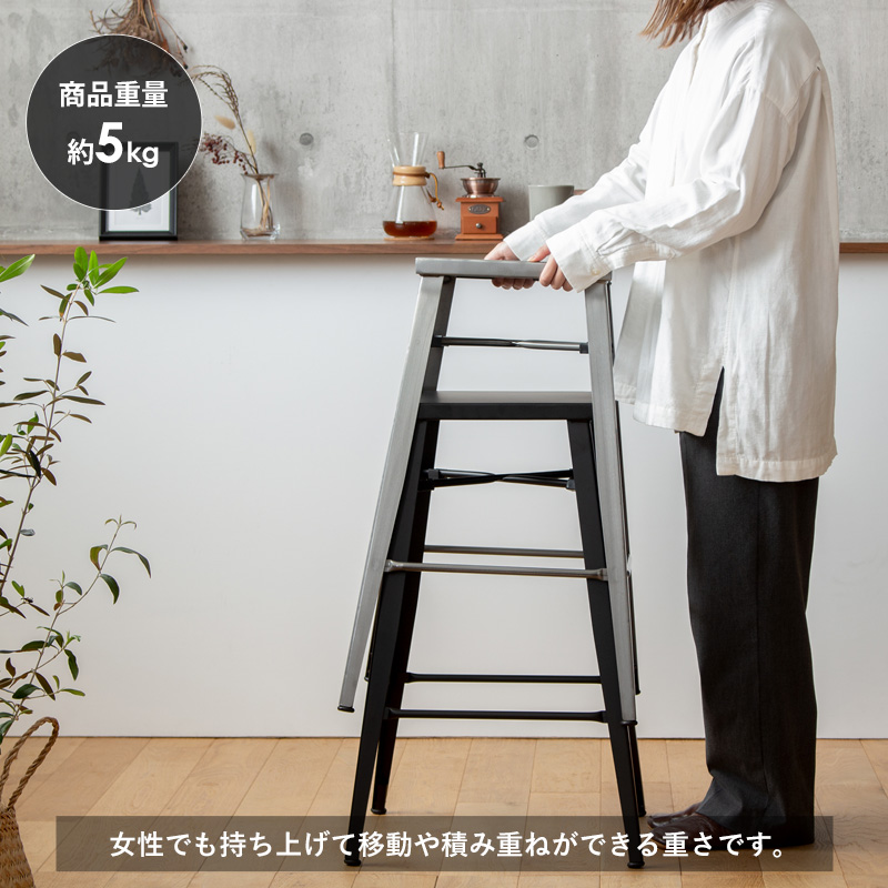 美品　手渡可能　ハイスツール　シルバー　金属　ハイチェア　カウンターチェア 16309971939670.jpg