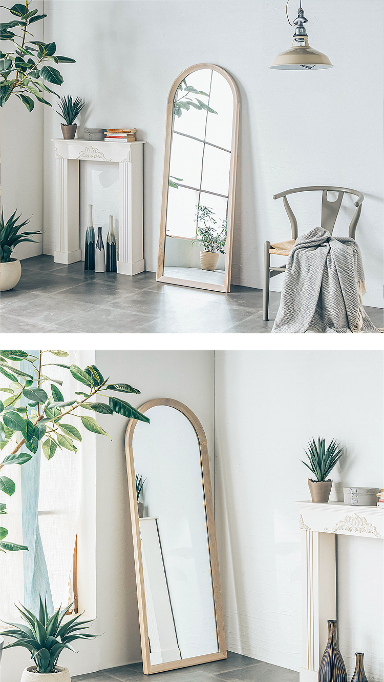 アーチ ミラー 全身 全身鏡 おしゃれ 白 姿見鏡 全身ミラー 大型ミラー