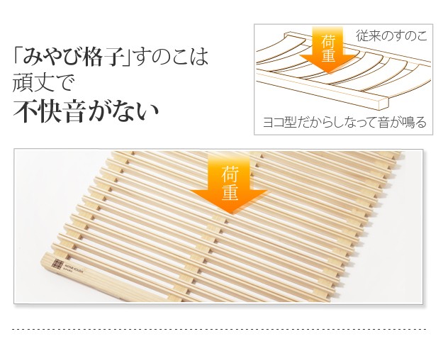みやび格子 すのこベッド シングル 折りたたみ 布団干し 室内干し