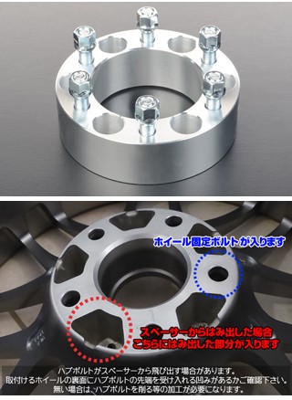 ワイド トレッド スペーサー 2インチ 50.8mm 6穴 PCD 139.7 2枚 【適合