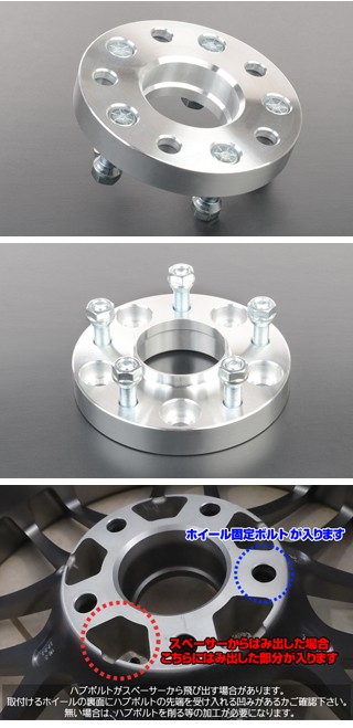 ワイドトレッドスペーサー 4個 25mm厚 127x5 JK, JLラングラー等 5穴 PCD127 ワイドトレッドスペーサー 2枚 厚さ：25.4mm ねじ