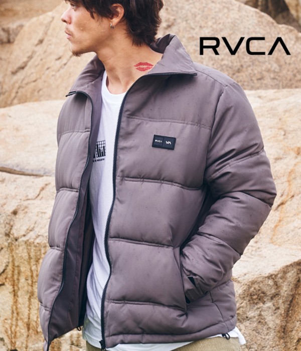 中綿フードジャケット メンズ ダウンジャケット アウター 秋冬 防寒 RVCA カジュアル ストリート スポーツ ブランド ルーカ