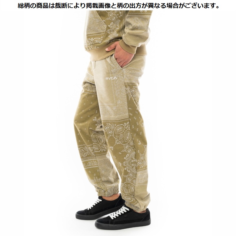 スウェットパンツ メンズ カジュアル スポーツ バンダナ RVCA 男性 総柄 防風 撥水 ルーカ PATCHWORK BANDANA SWEAT PANTS｜g-field｜02