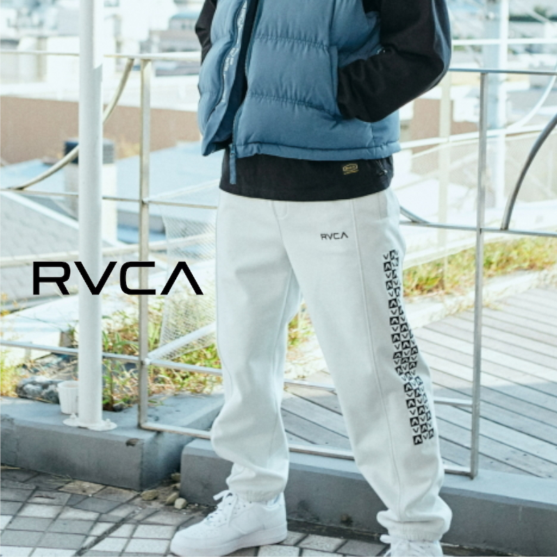 スウェットパンツ メンズ カジュアル スポーツ RVCA 男性 チェック ボア ロゴ 防風 撥水 ルーカ CHECKER SWEAT PANTS｜g-field