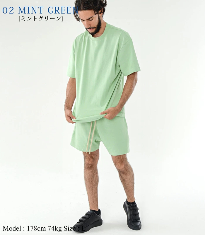 GREENCLOTHING 上下セット。⭐️撥水クリーニング済み。⭐️７月限定価格❗️ セットアップ メンズ Tシャツ ハーフパンツ オーバーサイズ ARMYRICH