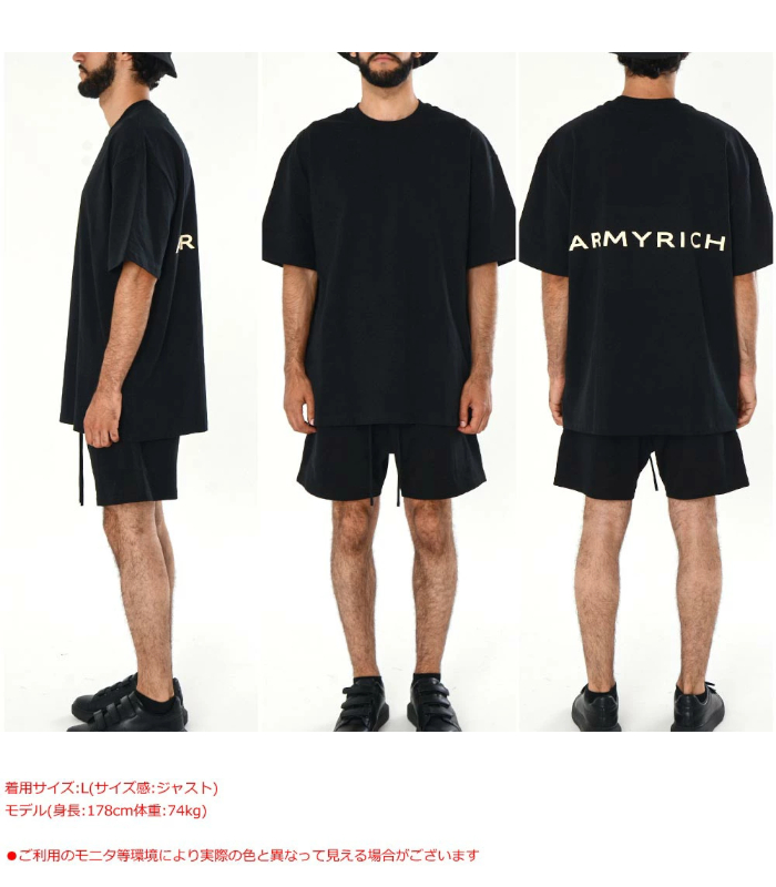 セットアップ メンズ Tシャツ ハーフパンツ オーバーサイズ ARMYRICH