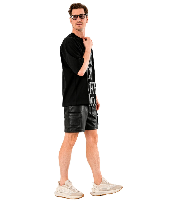 PUレザーコーティングショーツ メンズ ハーフパンツ カーゴ ARMYRICH
