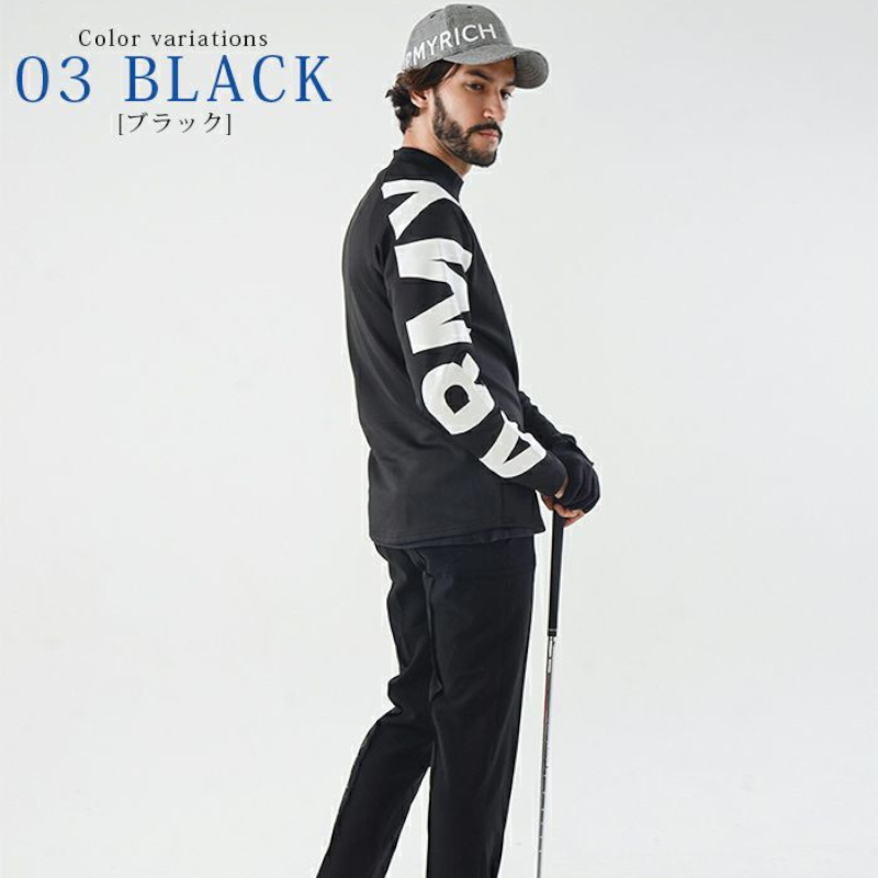 袖BIGプリントモックネックロングTシャツ メンズ 男性 長袖 ロンT ARMYRICH GOLF ...