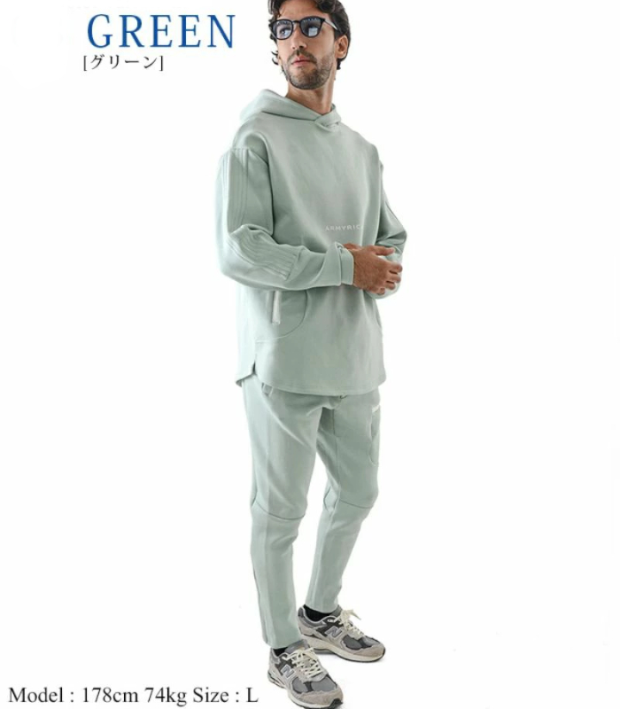 ボンディングパーカーセットアップ メンズ ジャージ ARMYRICH 上下
