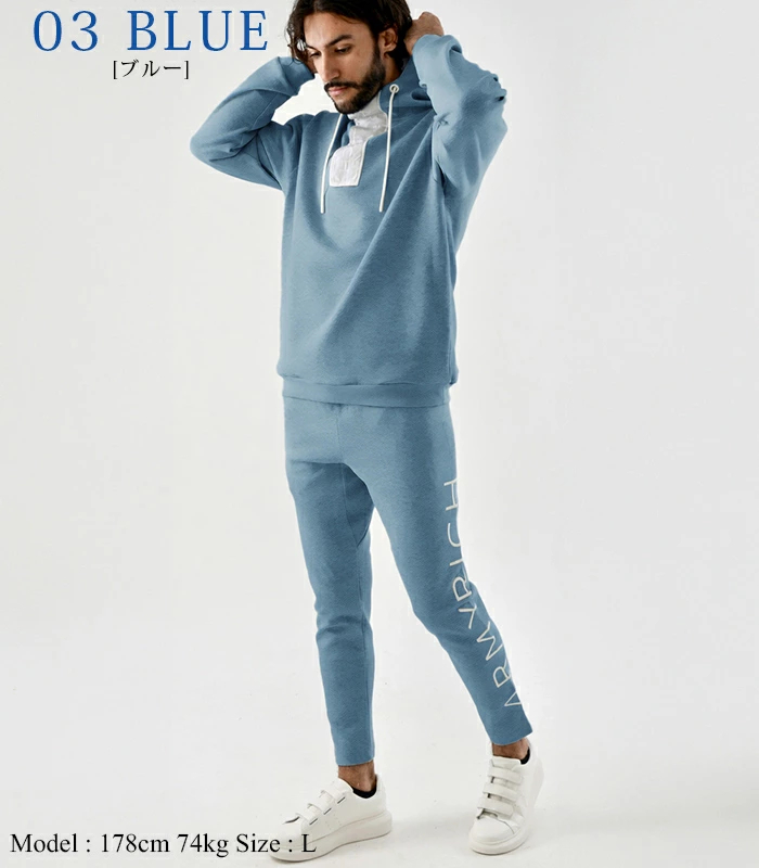 セットアップ メンズ 鹿の子 ジャージ ARMYRICH 男性 スポーツ