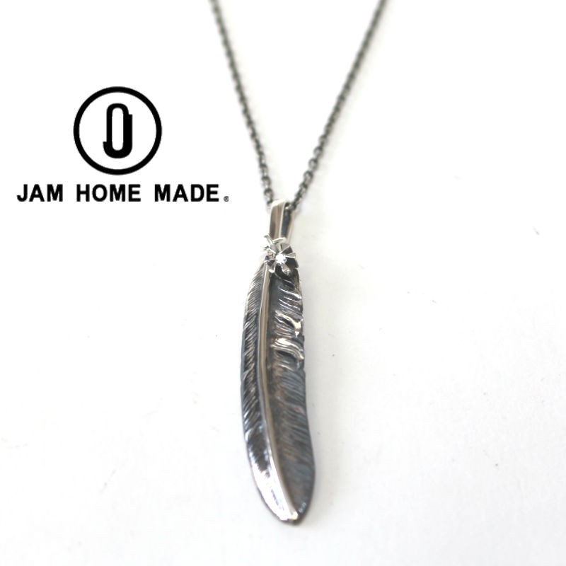 JAM HOME MADE ジャムホームメイド フェザー&ダイヤモンドネックレス M