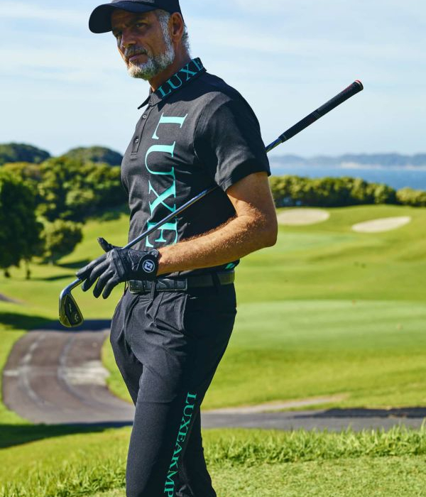 サイドロゴスーパーストレッチロングパンツ ゴルフ LUXEAKMPLUS スポーツ ジャージ 伸縮 おしゃれ ブランド GOLF リュクスエイケイエムプラス｜g-field｜07