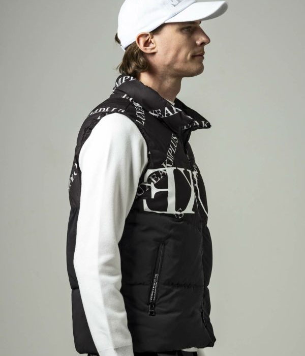 SALE セール LUXEAKMPLUS リュクスエイケイエムプラス バイカラー総柄中綿ベスト メンズ 男性 アウター ゴルフ GOLF スポーツ 防寒 LUXE AKM PLUS SALE セール バイカラー総柄中綿ベスト メンズ ゴルフ