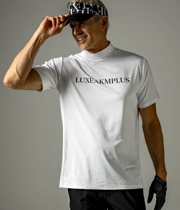 LUXE AKM PLUS ベーシックロゴモックネック半袖Tシャツ ゴルフ