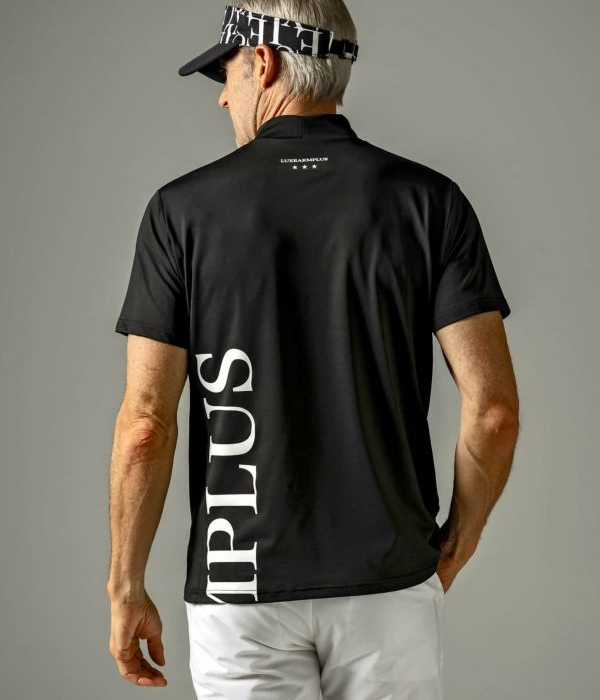 SALE セール ロゴ半袖モックネックTシャツ LUXEAKMPLUS スポーツ ジム