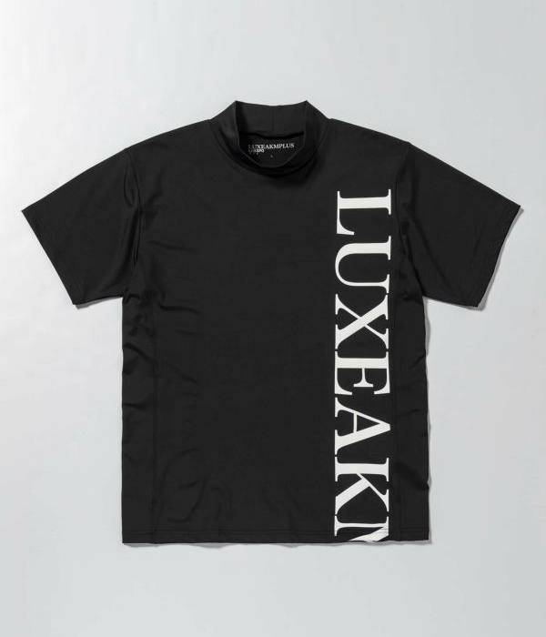 SALE セール ロゴ半袖モックネックTシャツ LUXEAKMPLUS スポーツ ジム