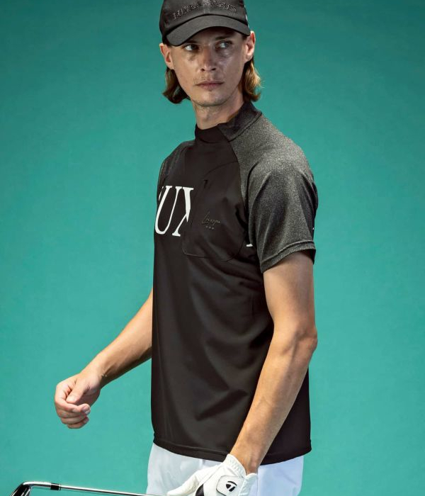 モックネックTシャツ メンズ 半袖 ゴルフ LUXEAKMPLUS 男性 スポーツ GOLF ジム トレーニング 春夏 リュクスエイケイエムプラス_3