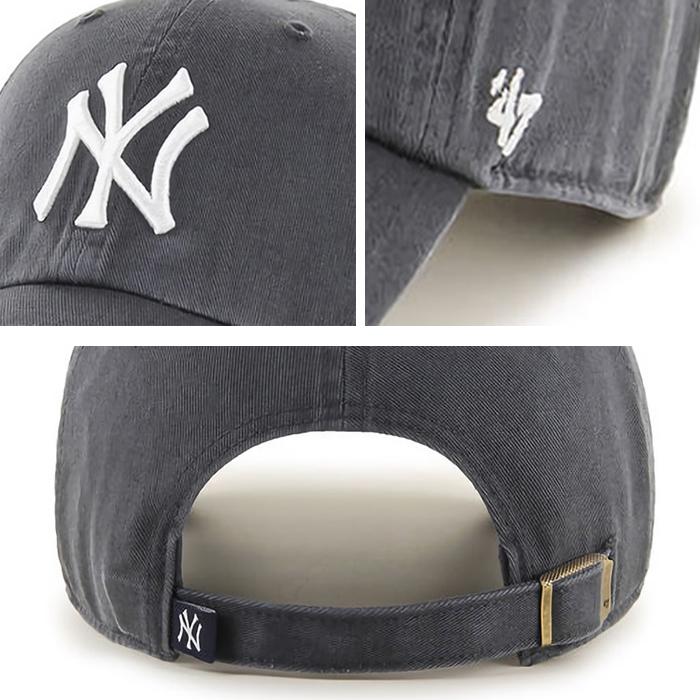 47 フォーティーセブン　Yankees ‘47 CLEAN UP Charcoal メンズ レディース 野球 メジャー ヤンキース メジャーリーグ 帽子 プレゼント ローキャップ | 47Brand | 02