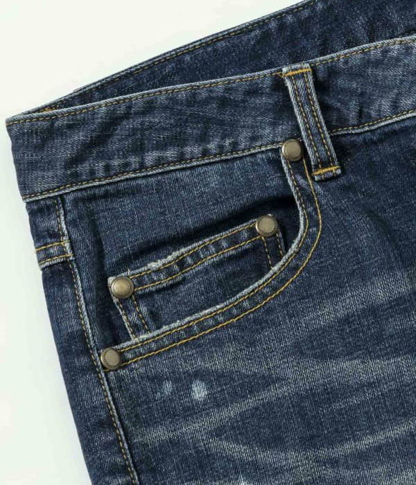 1PIU1UGUALE3 RELAX カモ柄刺繍ダメージデニムパンツ メンズ ジーンズ