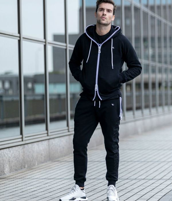 1PIU1UGUALE3 RELAX ビッグファスナー刺繍ロゴスウェットパンツ メンズ