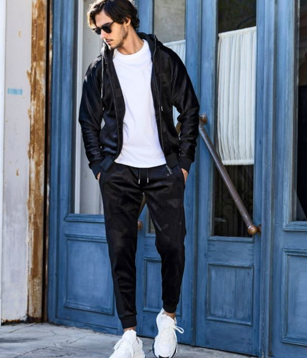 1PIU1UGUALE3 RELAX カモ柄ベロアパンツ メンズ カジュアル ジョガー