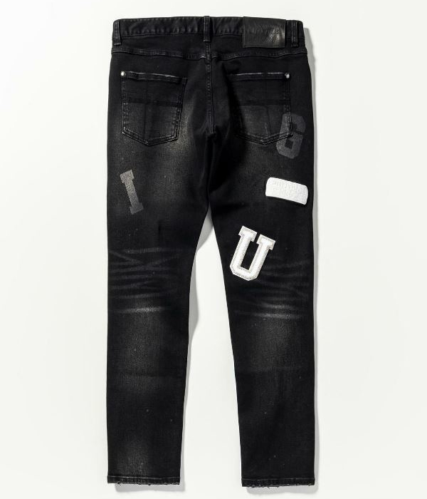 1PIU1UGUALE3 RELAX アップリケデニムパンツ メンズ ジーンズ