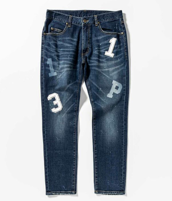 1PIU1UGUALE3 RELAX アップリケデニムパンツ メンズ ジーンズ