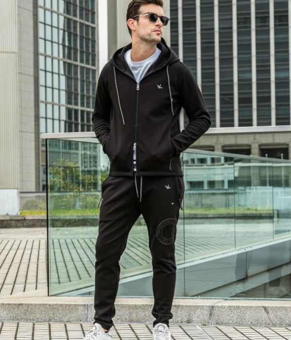 1PIU1UGUALE3 RELAX ラインストーンサークルロゴパンツ メンズ