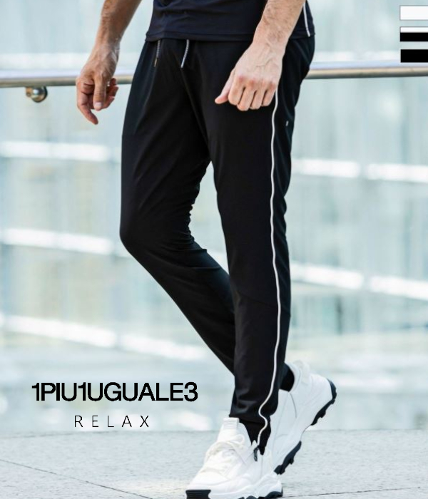 パイピングパンツ メンズ ストレッチ スポーツ 1PIU1UGUALE3 RELAX ランニング ウォーキング トレーニング ジム ウノピゥウノウグァーレトレ リラックス｜G FIELD