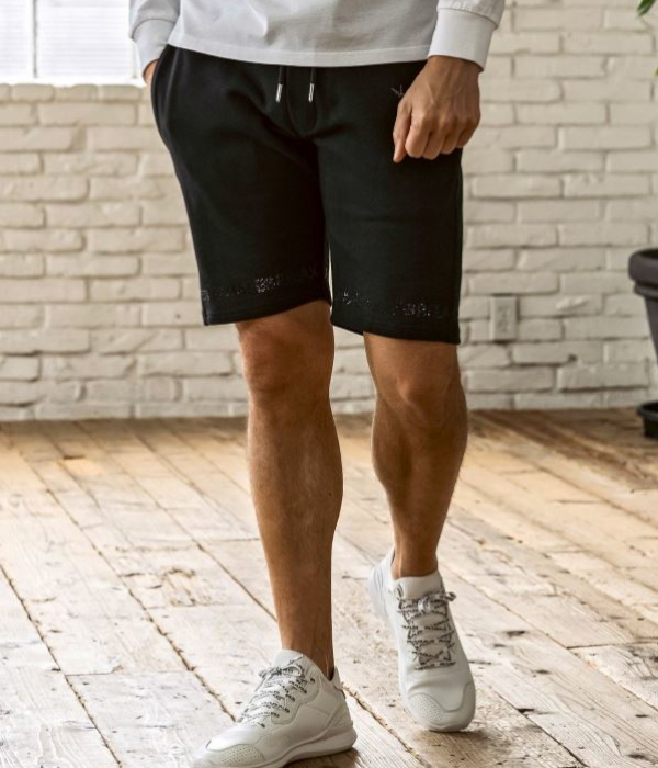 1piu1uguale3 3ワッペン ロゴ スウェット ショーツ ショートパンツ 1PIU1UGUALE3 GOLF - REGULAR SHORTS / ブランドロゴ レギュラー