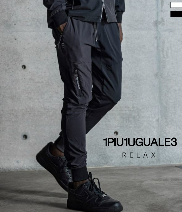 1PIU1UGUALE3 RELAX バイカラーランニングパンツ ストレッチ メンズ