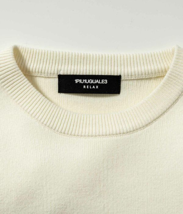 1PIU1UGUALE3 RELAX グラデーション3Dロゴニット セーター メンズ