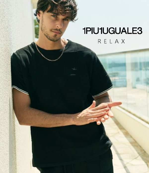 ブロックニットTシャツ メンズ 半袖 1PIU1UGUALE3 RELAX カジュアル スポーツ リゾート ルームウェア ウノピゥウノウグァーレトレ リラックス | 1PIU1UGUALE3 RELAX