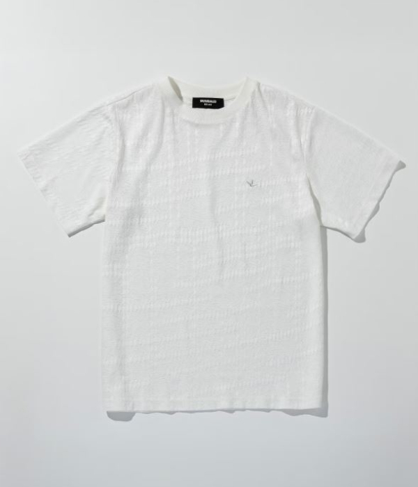 ランダムハウンドトゥースジャガードTシャツ 半袖 メンズ 1PIU1UGUALE3 RELAX カジュアル スポーツ リゾート ウノピゥウノウグァーレトレ リラックス | 1PIU1UGUALE3 RELAX | 01