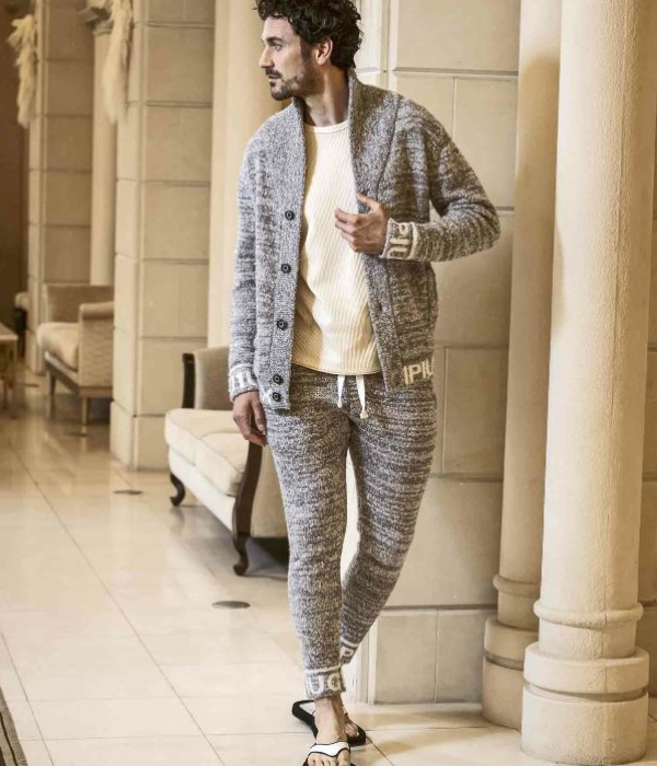 1PIU1UGUALE3 RELAX セットアップ メンズ ニット カーディガン