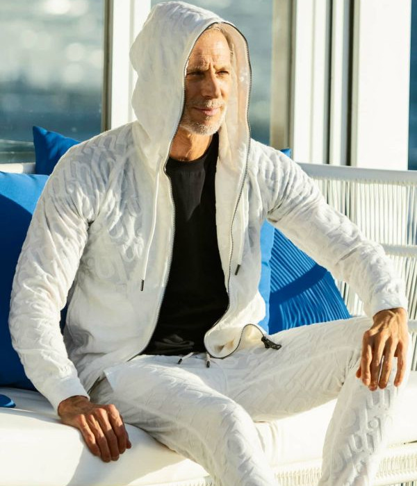 1PIU1UGUALE3 RELAX モノグラムロゴパイルジップパーカー