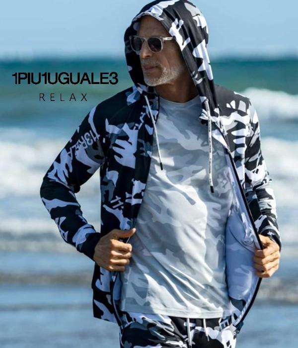 1PIU1UGUALE3 RELAX SALE セール カモ柄ラッシュガードパーカー