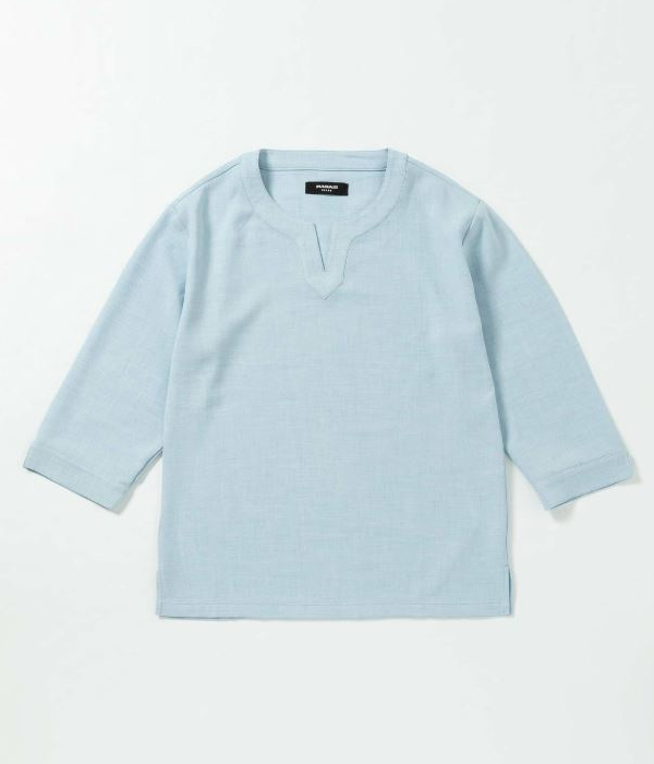 1PIU1UGUALE3 RELAX キーネックシャツ メンズ 7分袖 夏 リゾート 男性