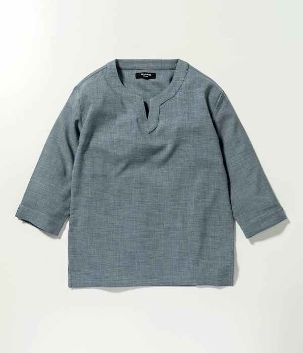 1PIU1UGUALE3 RELAX キーネックシャツ メンズ 7分袖 夏 リゾート 男性