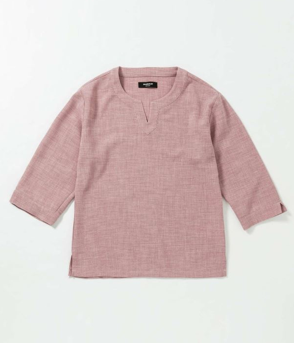 1PIU1UGUALE3 RELAX キーネックシャツ メンズ 7分袖 夏 リゾート 男性