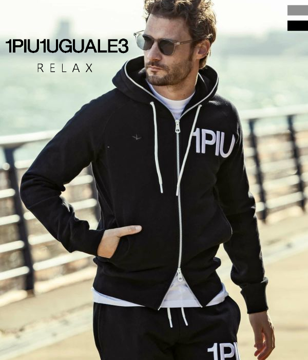【1PIU1UGUALE3 RELAX】刺繍ロゴ スウェット パーカー 1PIU1UGUALE3 RELAX 刺繍ロゴスウェットパーカー フーディー