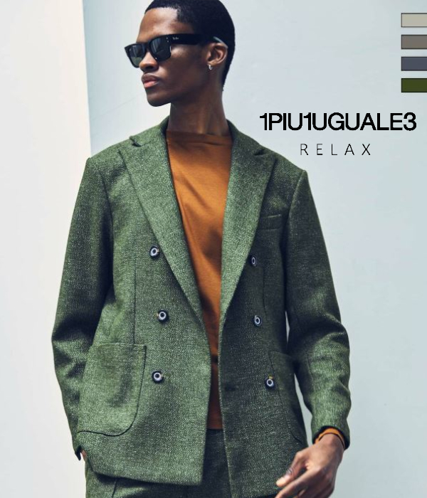 1PIU1UGUALE3 RELAX クラシックダブルジャケット メンズ スーツ 秋冬