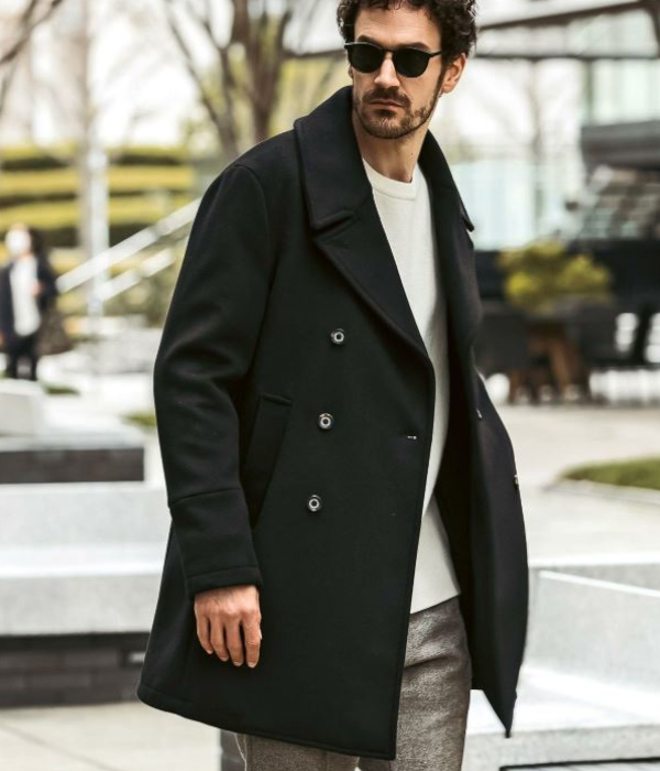 1PIU1UGUALE3 RELAX ウールコート メンズ ダブルブレスト アウター