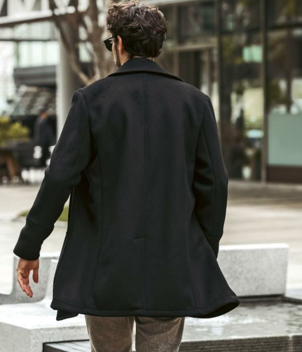 24AW◆1PIU1UGUALE3 RELAX◆ダブルブレストウールミドルコート 1PIU1UGUALE3 RELAX ウールコート メンズ ダブルブレスト
