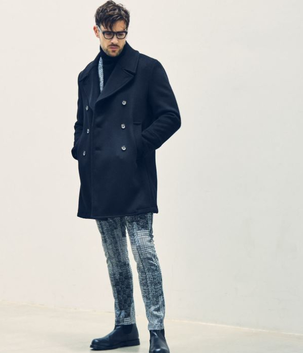1PIU1UGUALE3 RELAX ウールコート メンズ ダブルブレスト アウター