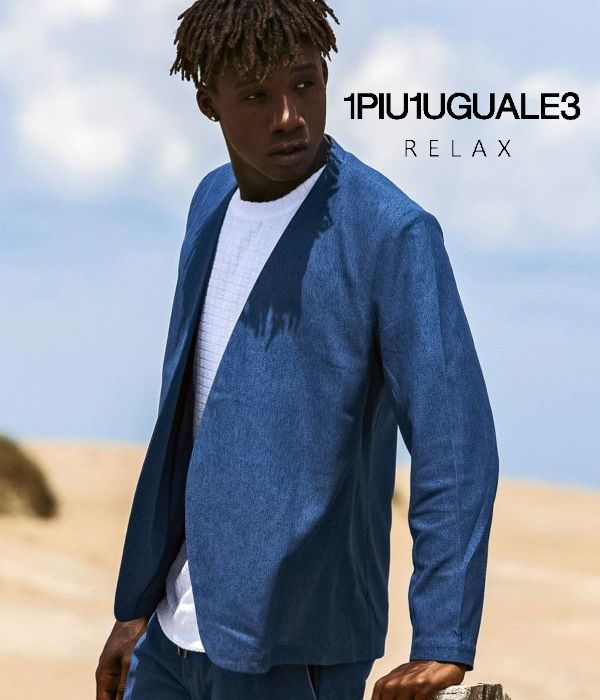 1PIU1UGUALE3 RELAX テックリーノノーカラージャケット メンズ