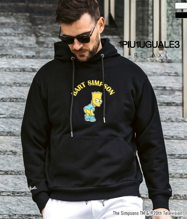 【1PIU1UGUALE3 RELAX】 The Simpsons シンプソン フーディー 1PIU1UGUALE3 RELAX The Simpsons メンズ パーカー スウェット